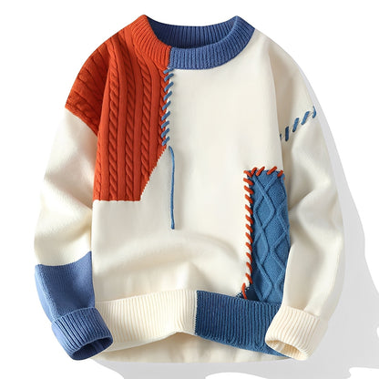 Curtis - Modischer Herrenpullover aus Fleece mit Farbblock-Design