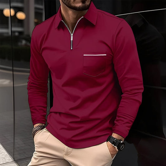 Bernard - Bequemes Langarmhemd mit Brusttasche für Herren