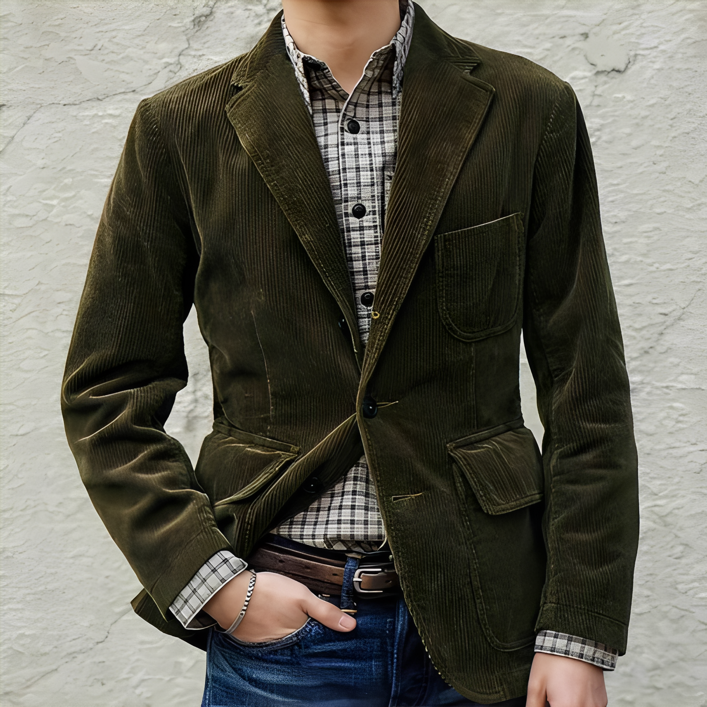 Dalton - Komfortable Männer-Wolljacke mit Taschen