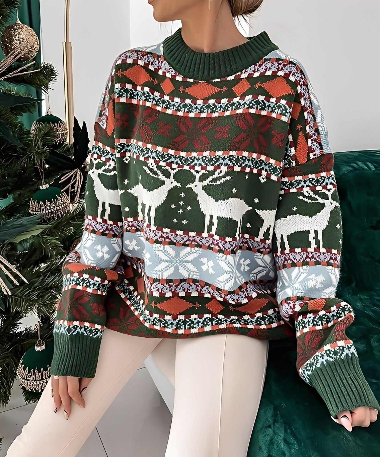 Carolina - Bequemer Damenpullover mit Weihnachtsthema