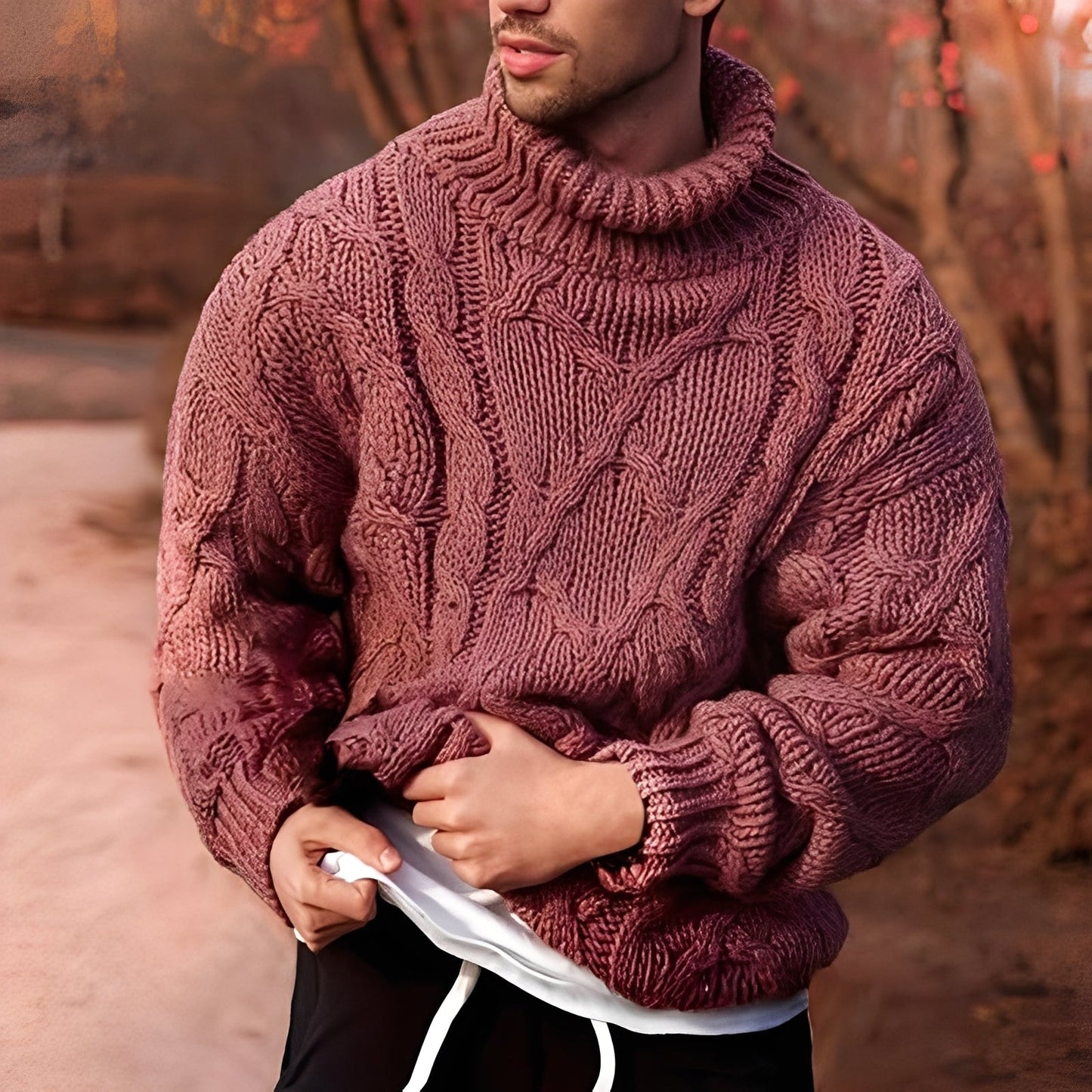 Adrian - Eleganter Herrenpullover aus grobem Strick