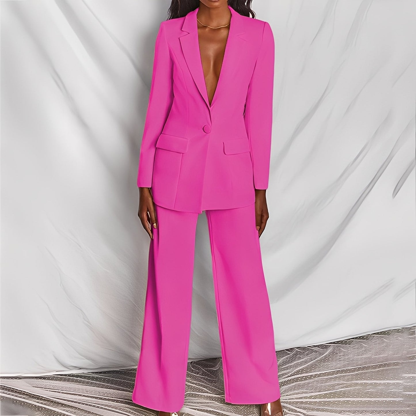 Darcey - Breites, modernes Damenanzug-Set mit Blazer und Hose