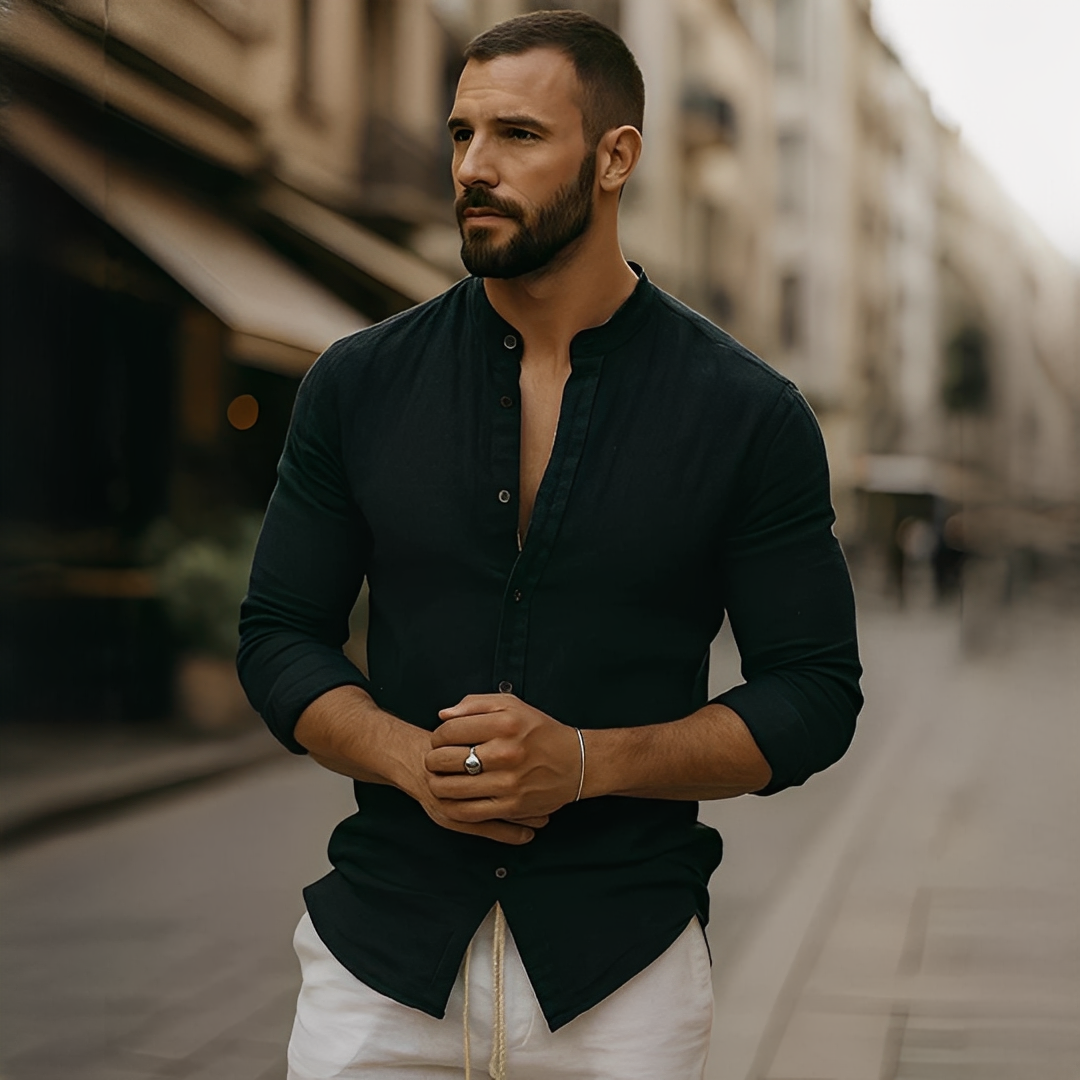 Findoco - Komfortables langärmeliges Herrenhemd