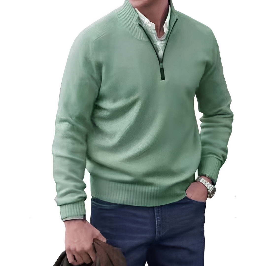 Matéo - Herren-Strickpullover mit halbem Reißverschluss