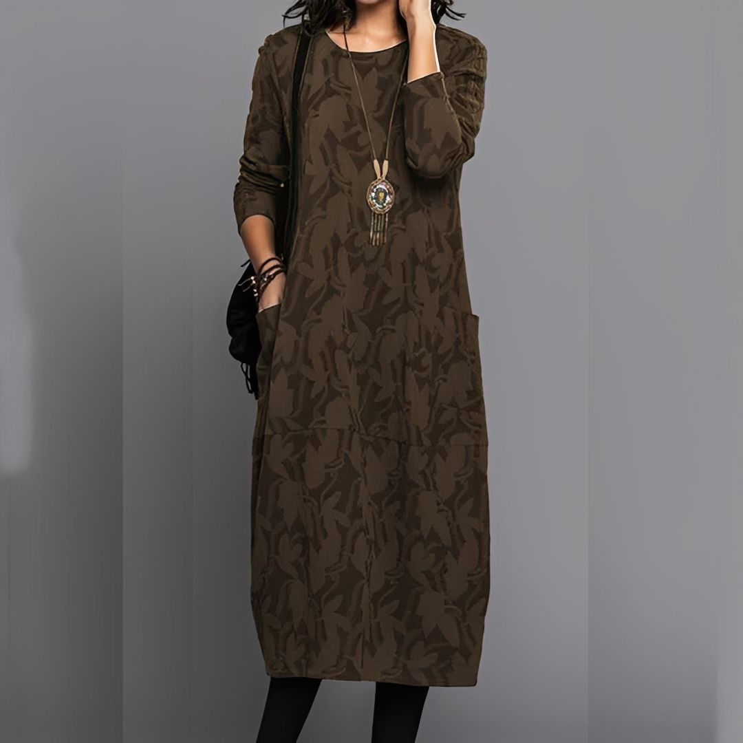 Sébastienne - Lockeres Winterkleid mit Rundhals für Damen