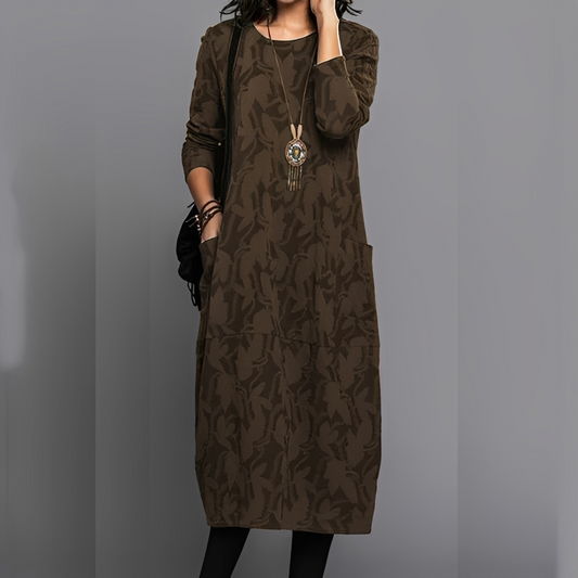 Sébastienne - Lockeres Winterkleid mit Rundhals für Damen