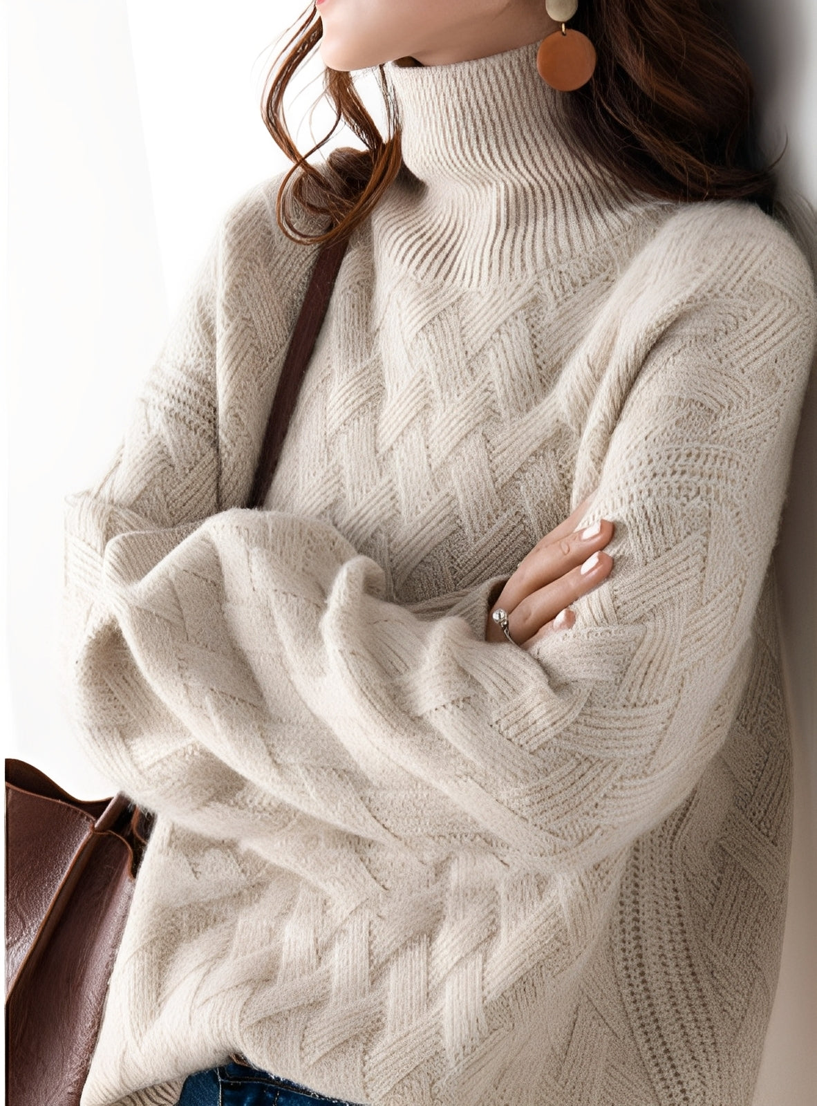 Stacey - Eleganter gestrickter Rollkragenpullover für Damen