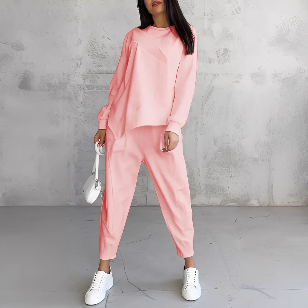 Mélisande - Damen-Set mit Pullover und Hose in Rundhals-Design