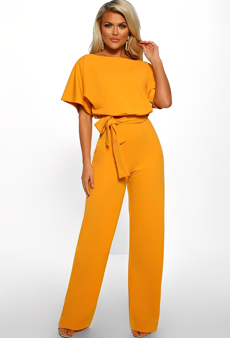 Hazel - Damen-Jumpsuit mit Bindegürtel, elegant