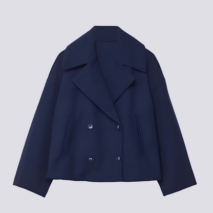 Bethney - Stilvolle kurze Wolljacke mit Reverskragen für Damen