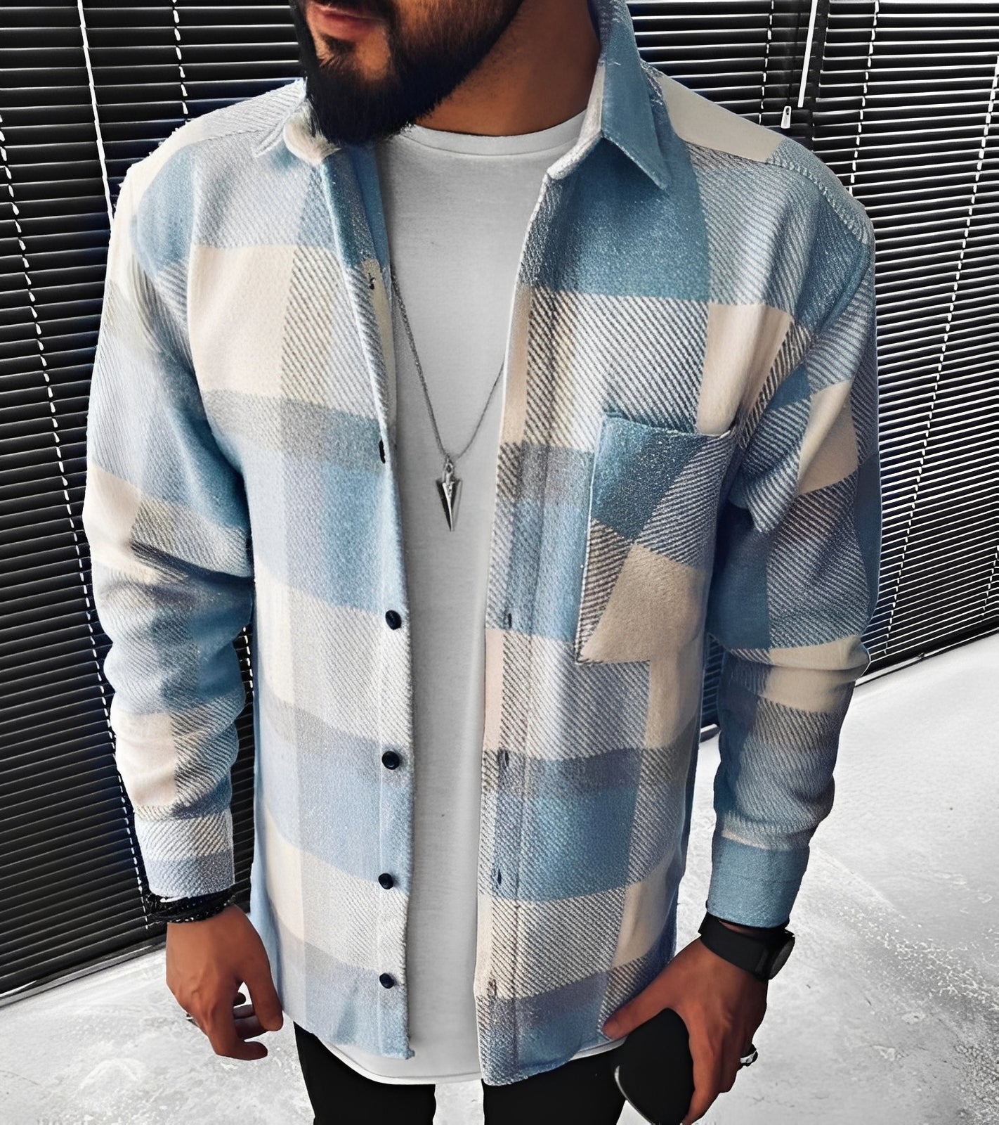 Eugene - Elegantes kariertes Herren-Langarmhemd