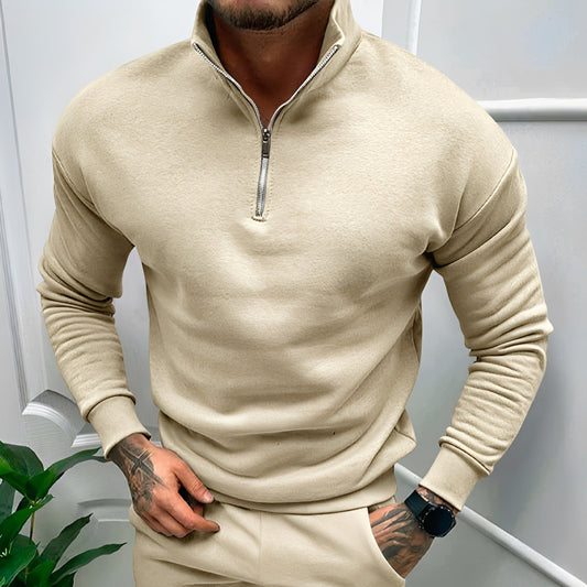 Robbie - Men's Casual Pullover with Half Zipper