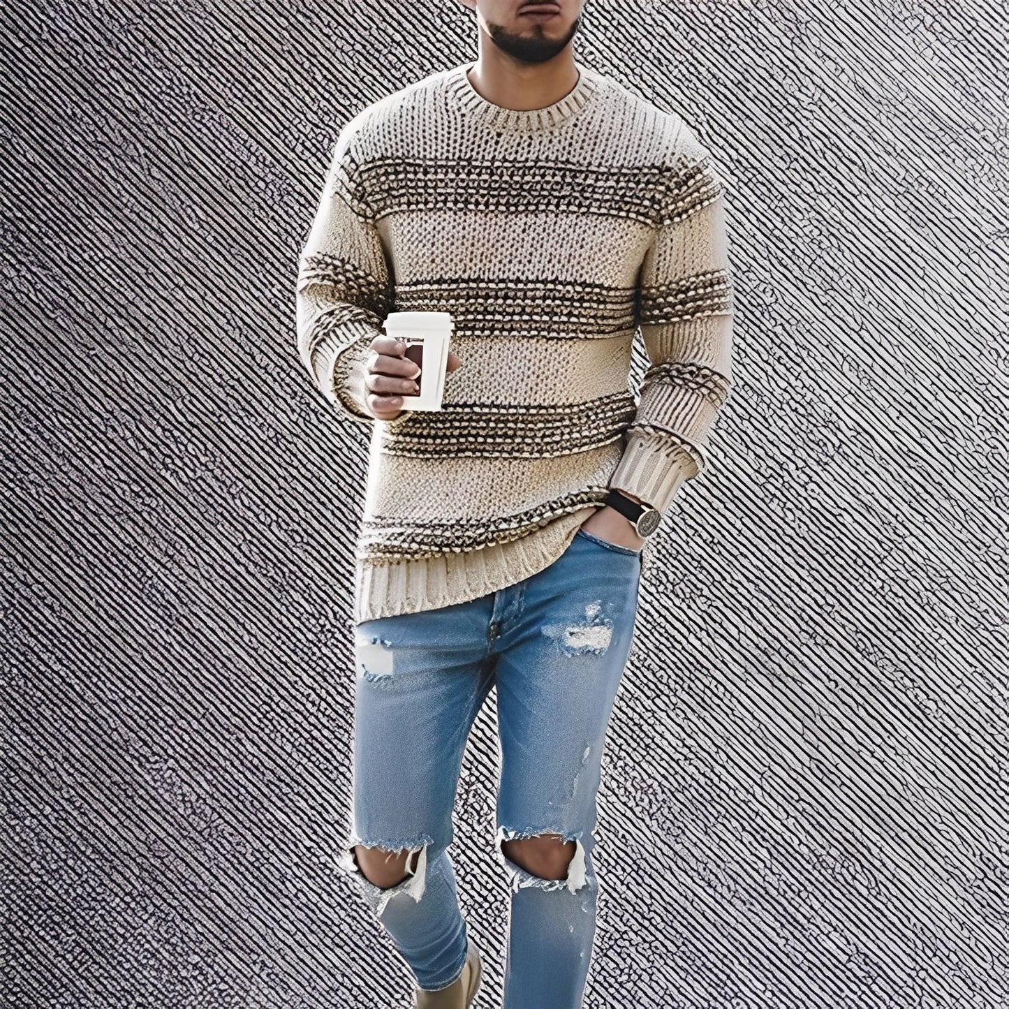 Kenzo - Herrenpullover mit feinen Streifen