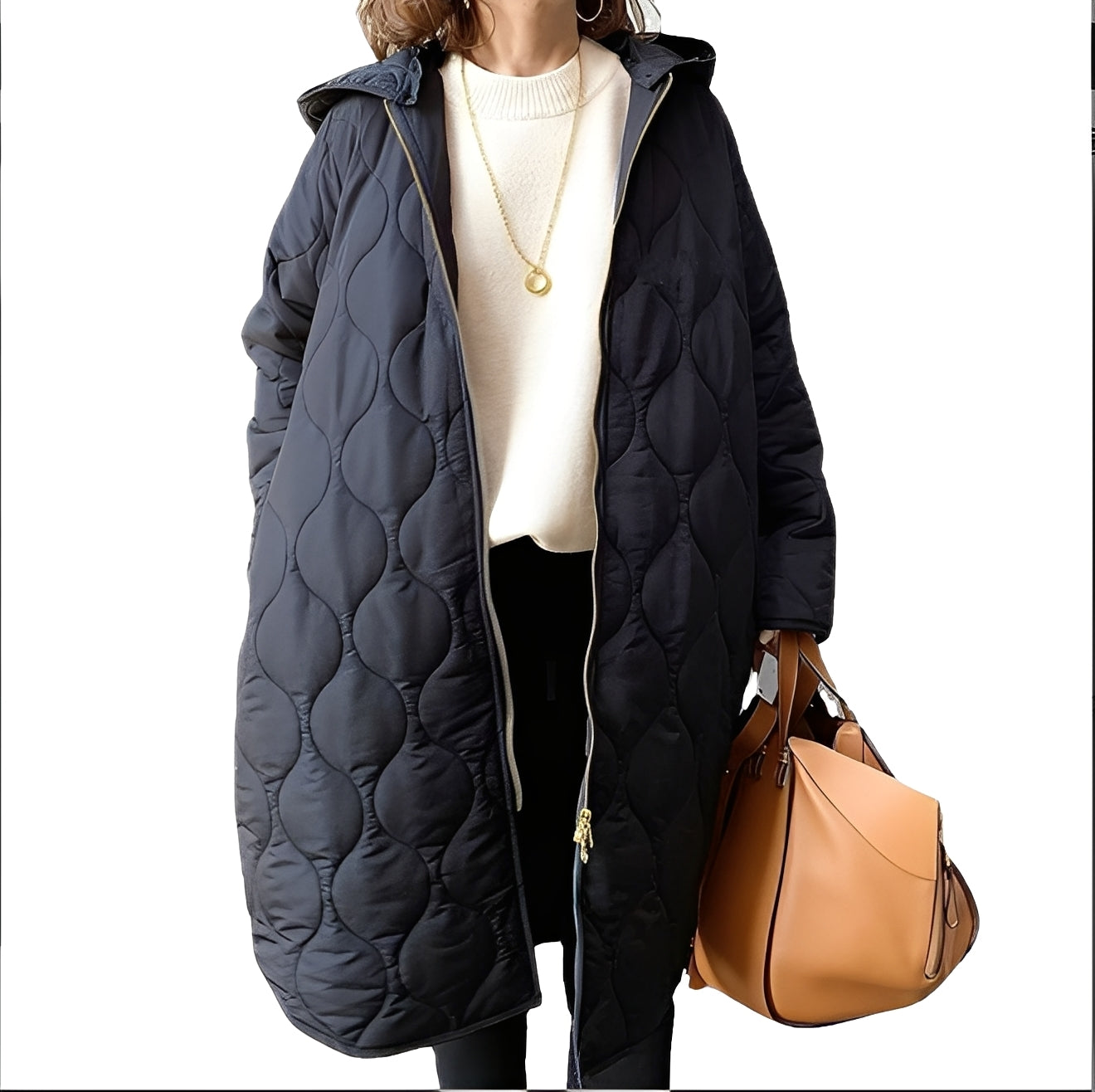 Krystine - Lockerer Parka-Mantel mit Kapuze für Damen