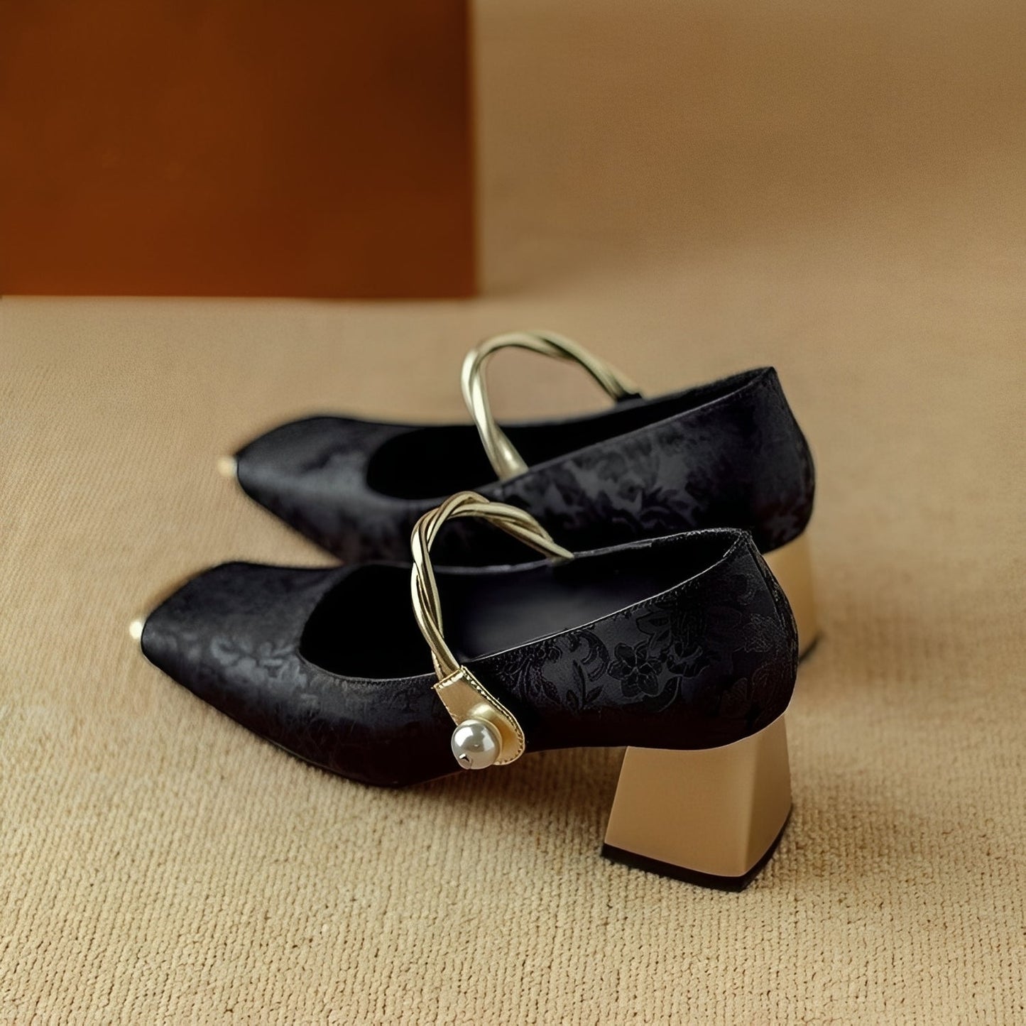 Rhonda - Stilvolle Luxus-Blockabsatzschuhe mit Prägung für Damen