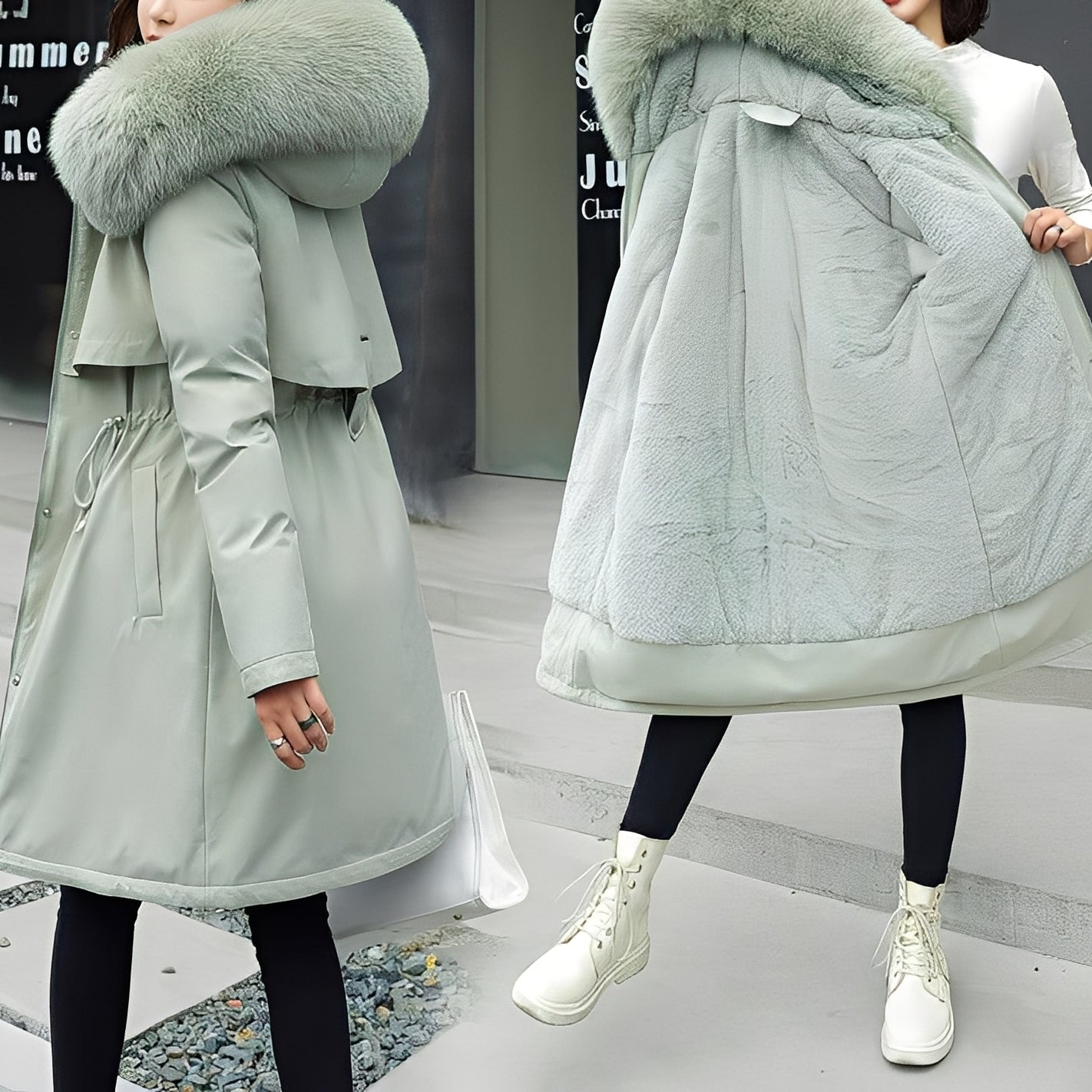 Evette - Warmer Damenmantel mit eleganter Kapuze