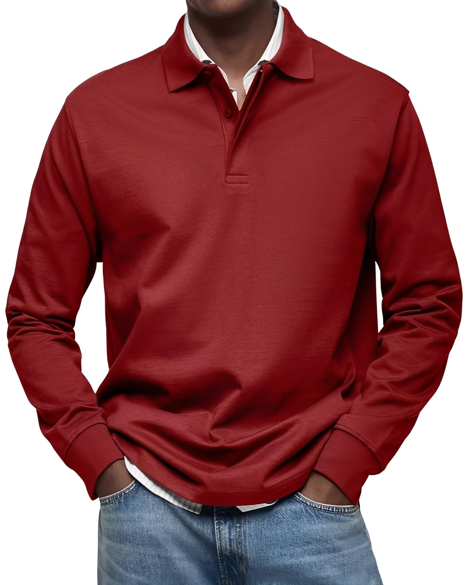 Rowan - Elegantes Langarm-Poloshirt für Herren