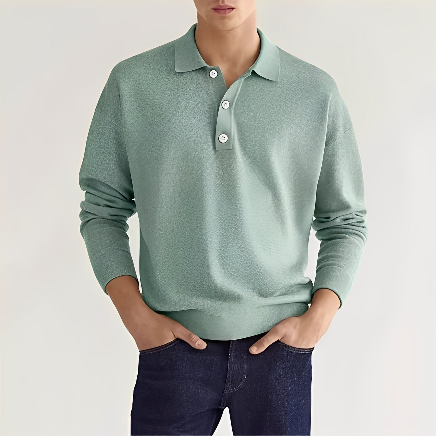 Dominic - Komfortables Langarm-Poloshirt für Herren