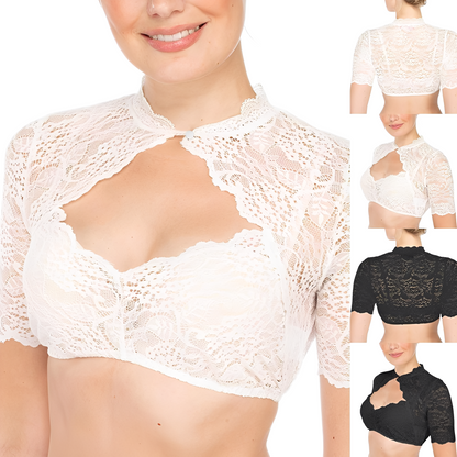 Daniella - Klassische Oktoberfest-Bluse mit Spitze für Damen