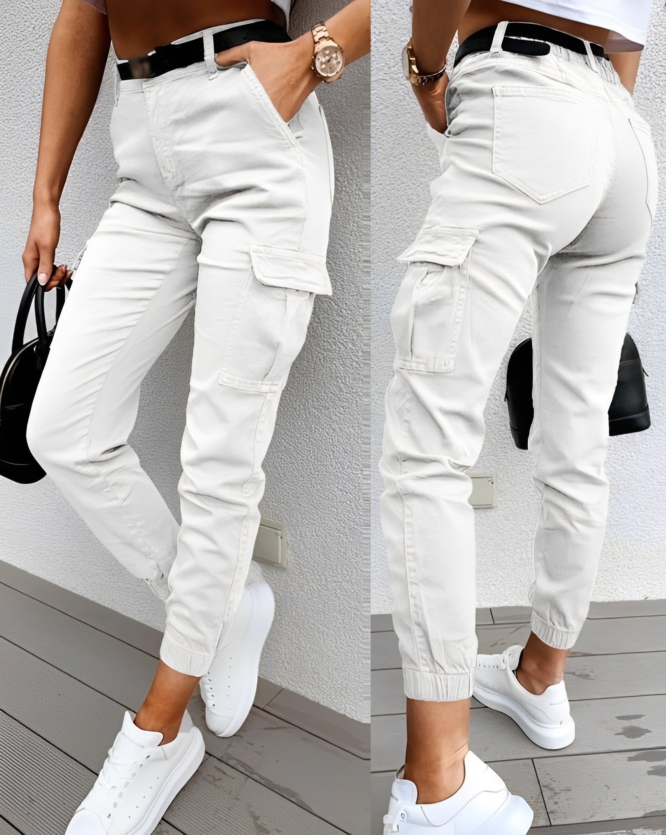 Carrie - Elegante Cargohose mit hohem Bund für Damen