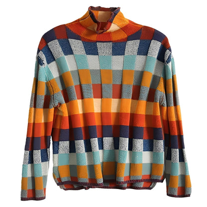 Katherine - Eleganter Damenpullover aus Patchwork-Kaschmir