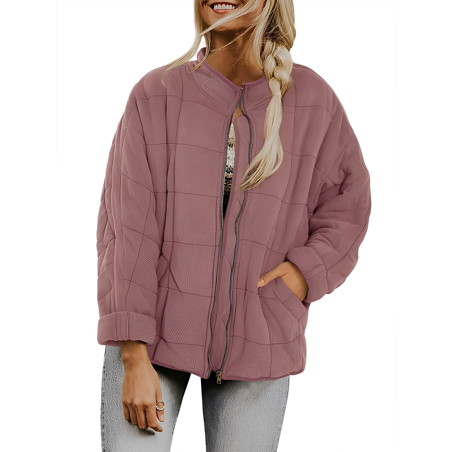 Luana - Frauenjacke mit leichtem Steppdesign und Taschen