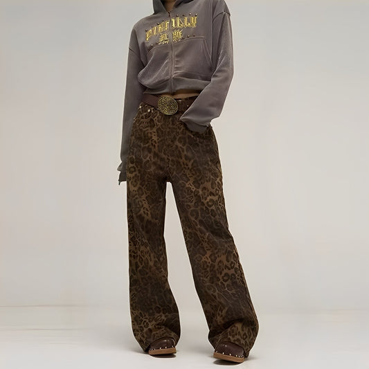 Felecia - Trendige, bedruckte Damen-Baggy-Jeans