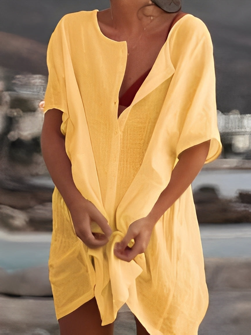 Viona - Lockeres Damenkleid aus Baumwollleinen