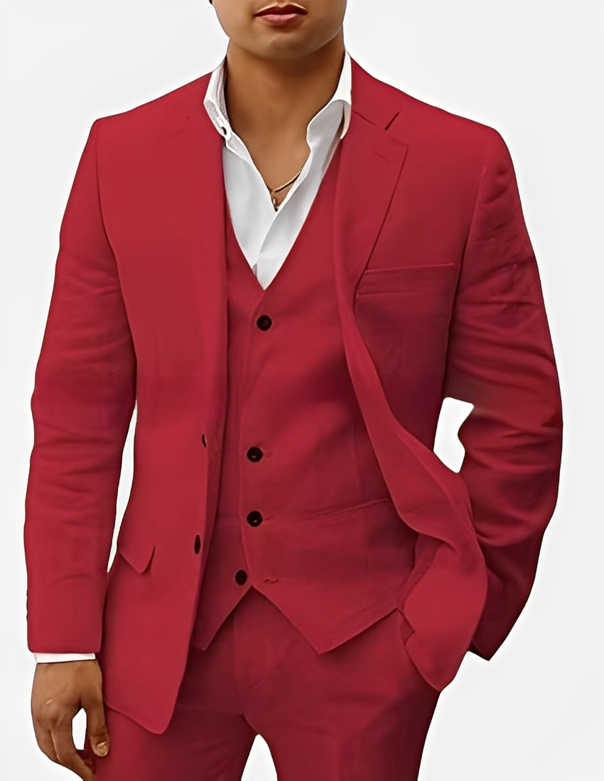 Beckham - Elegantes dreiteiliges Herren-Leinenset