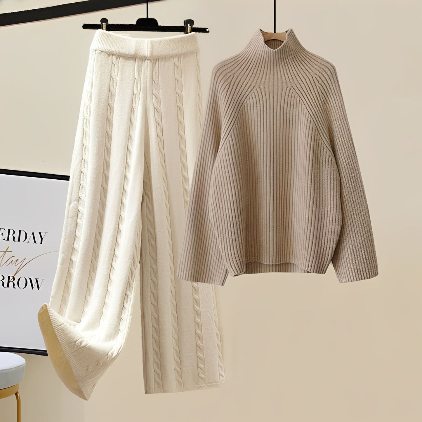 Lucie - Elegantes dreiteiliges Strick-Set für Damen