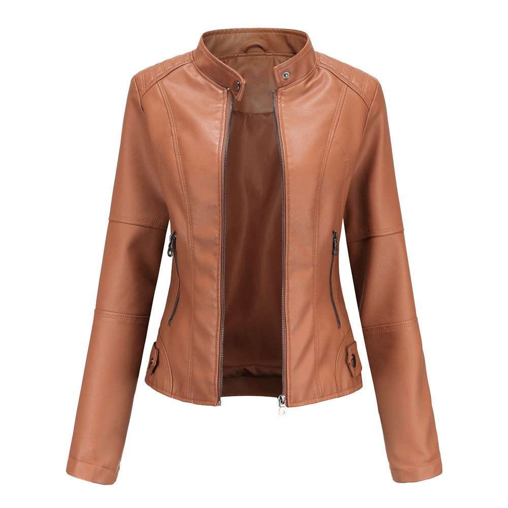 Martha - Elegante, schmal geschnittene Damenlederjacke