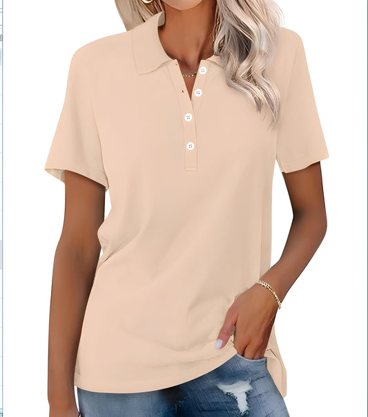 Glenna - Bequemes, eng geschnittenes Damen-Kurzarm-Poloshirt