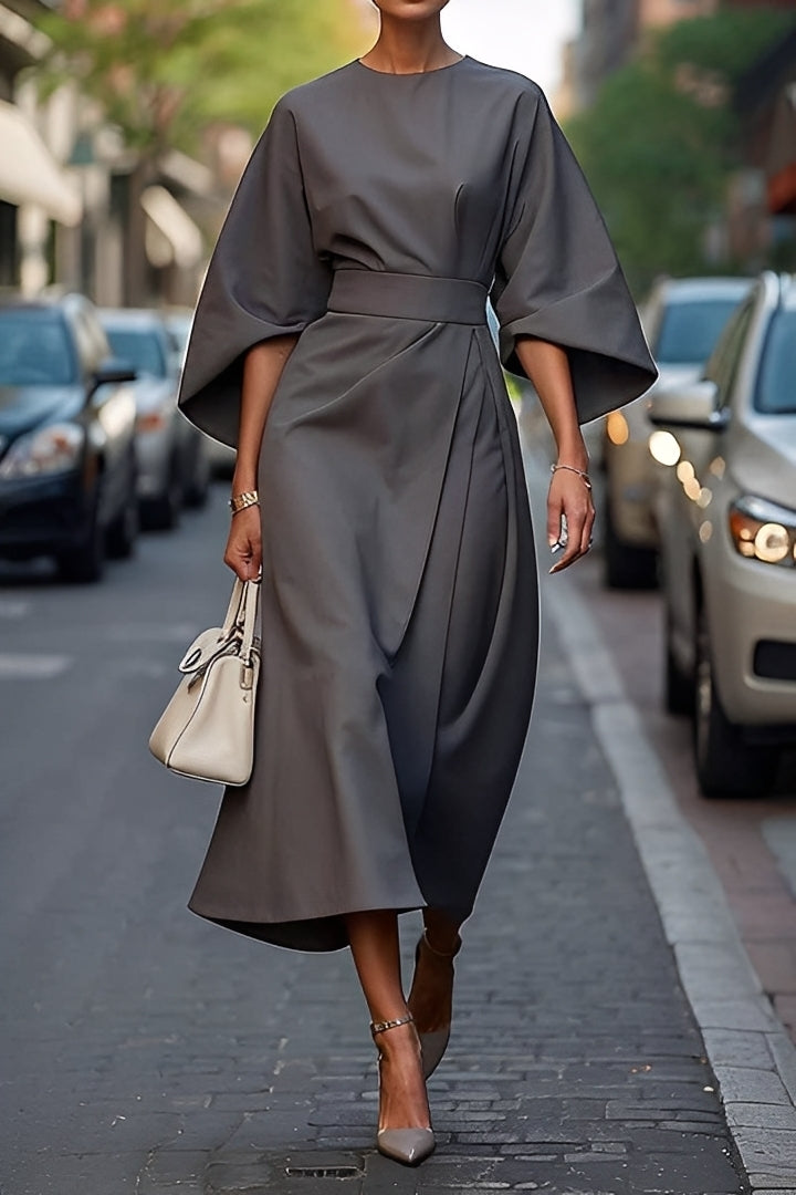 Elena - Schickes, lässig fallendes Damenkleid mit Gürtel
