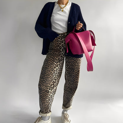 Rowanne - Klassische, weit geschnittene Hose mit Muster für Damen