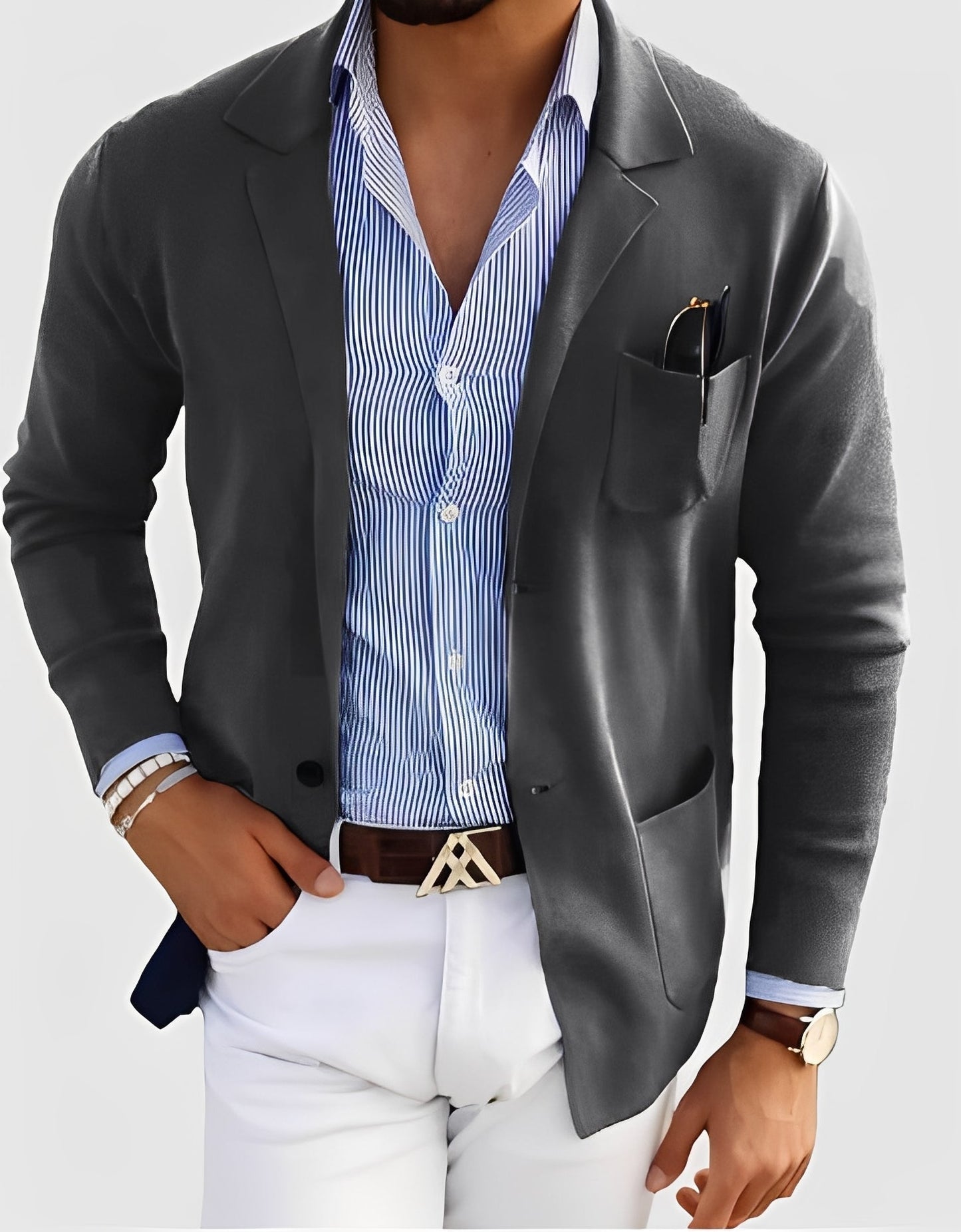 Giffard - Stilvolle Herrenwolljacke mit Doppelknopfleiste