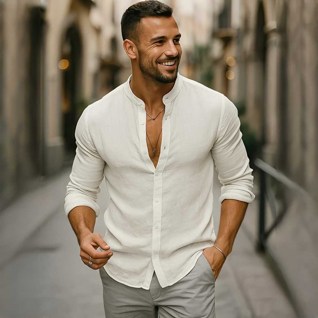 Findoco - Komfortables langärmeliges Herrenhemd
