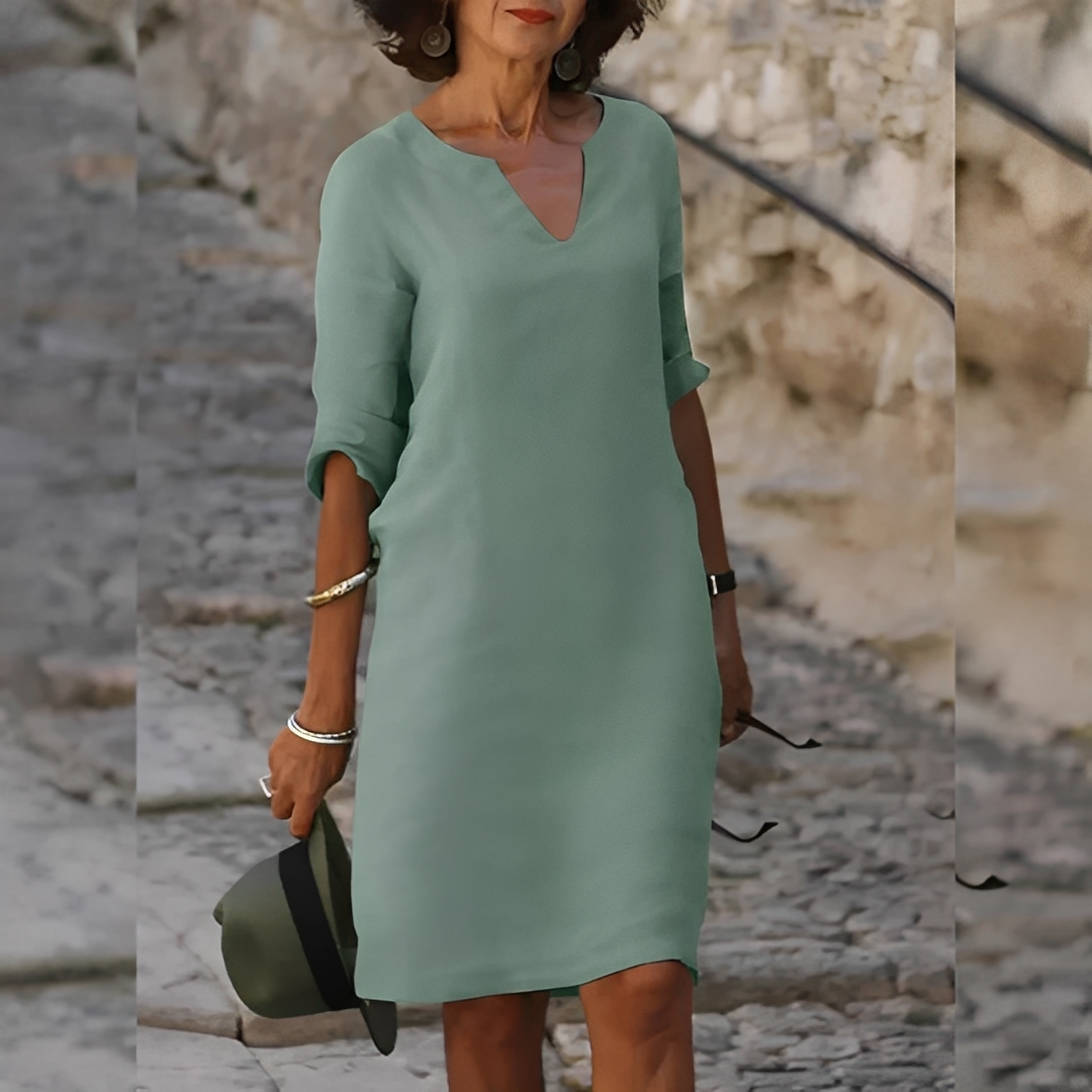 Guilaine - Elegantes Damenkleid mit V-Ausschnitt