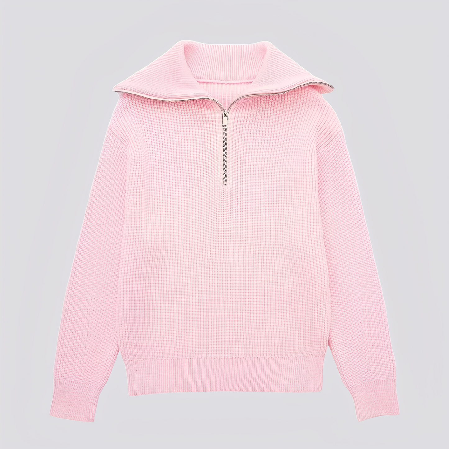 Christine - Eleganter gestreifter Damenpullover mit Reißverschluss