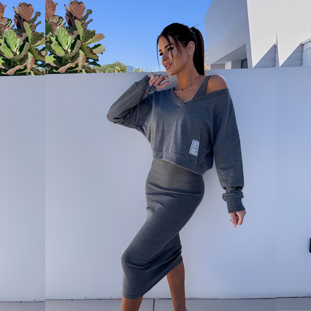 Séphora - Damen-Sweatshirt und lässiges Kleid Set