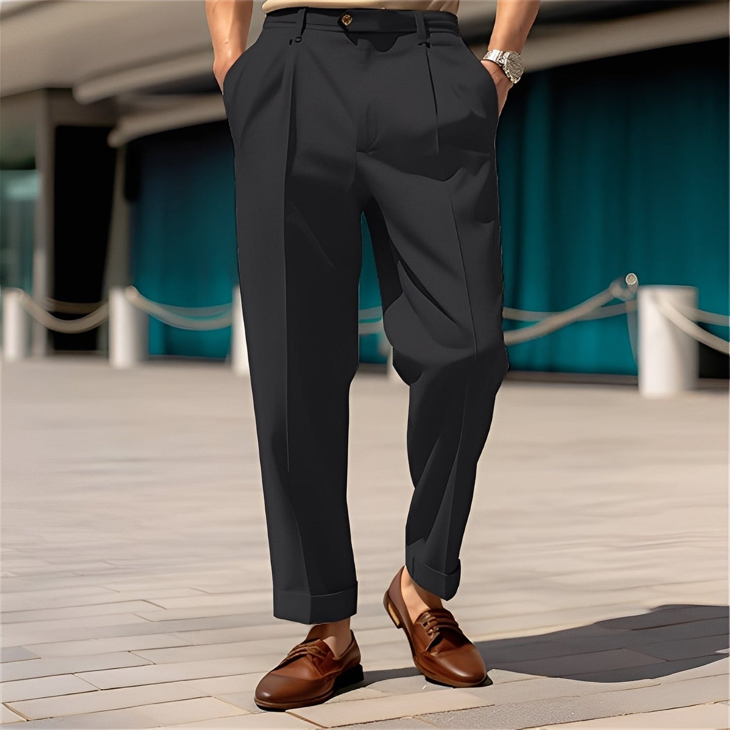 Beckham - Klassische Herren-Hose mit geradem Schnitt