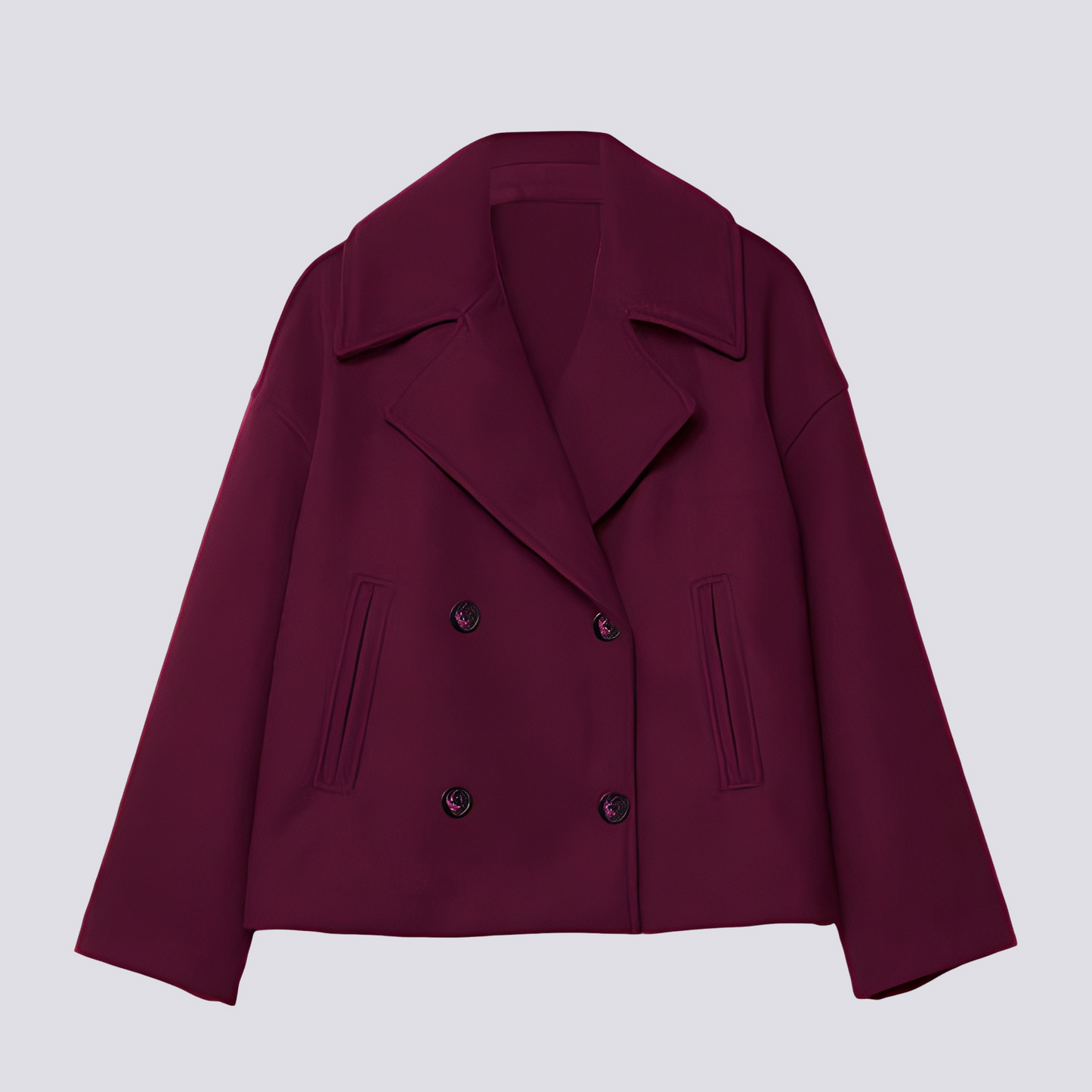 Bethney - Stilvolle kurze Wolljacke mit Reverskragen für Damen