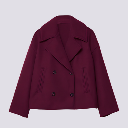 Bethney - Stilvolle kurze Wolljacke mit Reverskragen für Damen