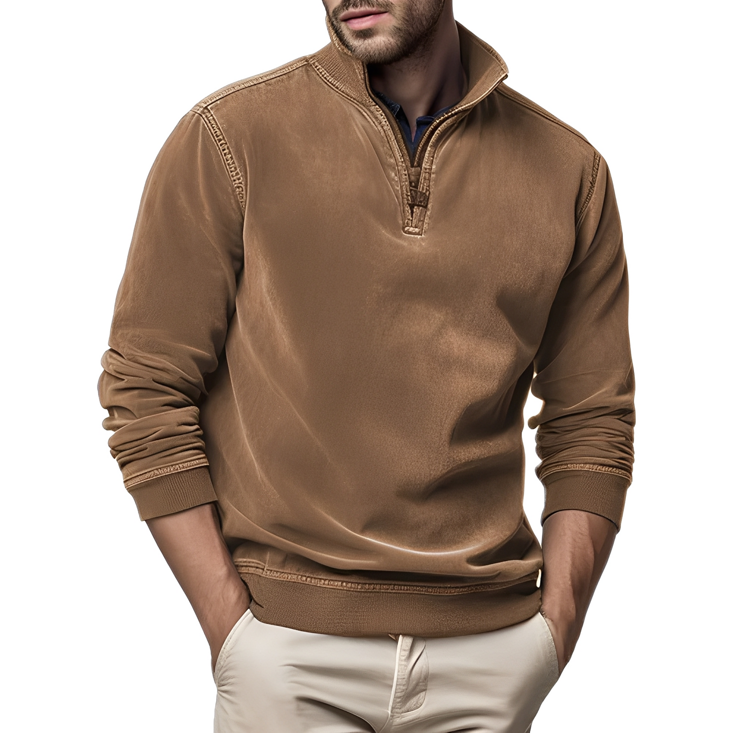 Dunstan - Stilvoller Herrenpullover aus gewaschenem Fleece