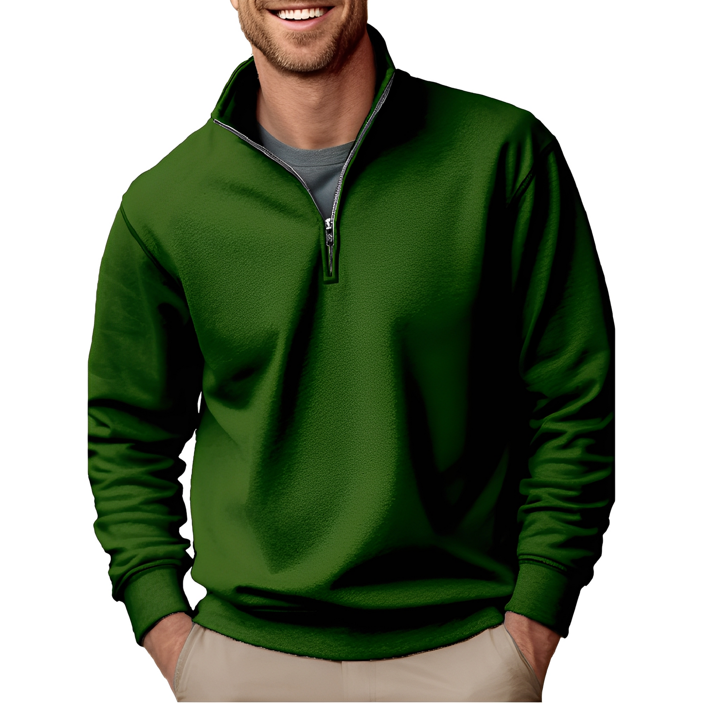 Edgar - Casual, lightweight pullover with zipper for men