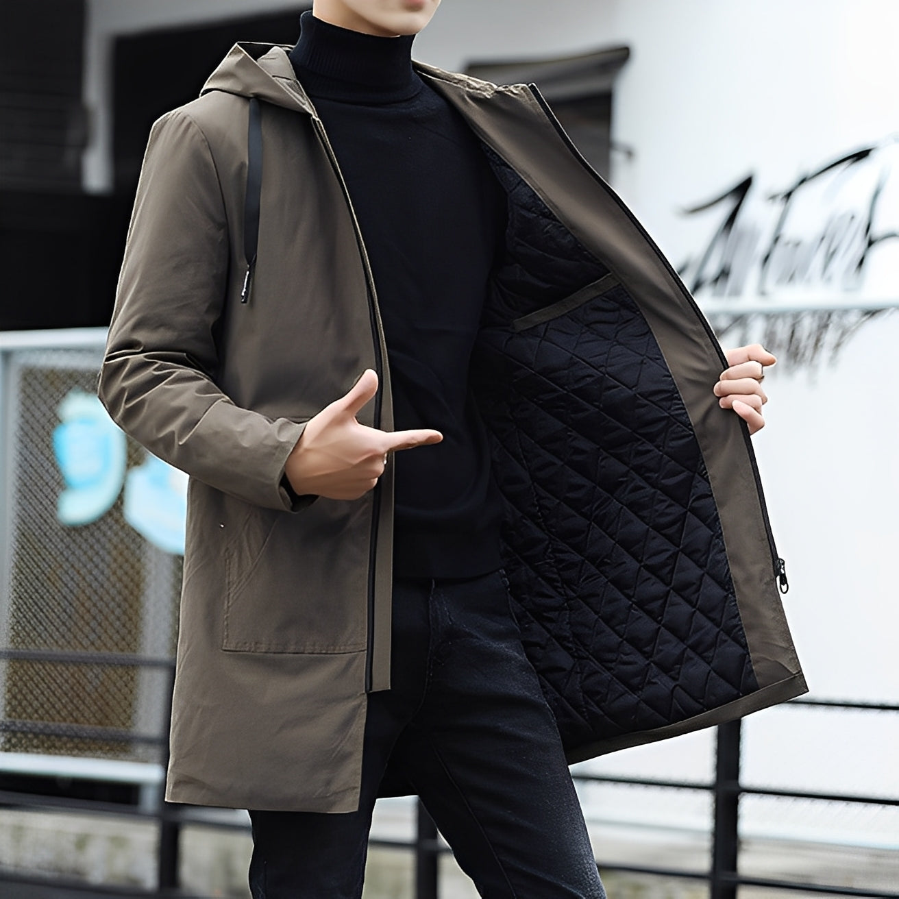 Derren - Komfortable, leichte Herren-Kapuzenjacke