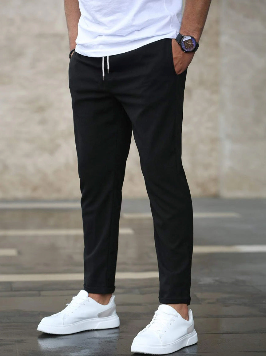 Allan - Bequeme Herren-Stretchhose mit Kordelzug, schlanke Form