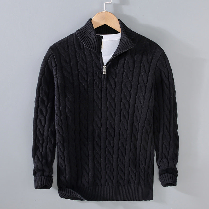 Benson - Bequemer Herrenpullover aus Kaschmir mit Reißverschluss
