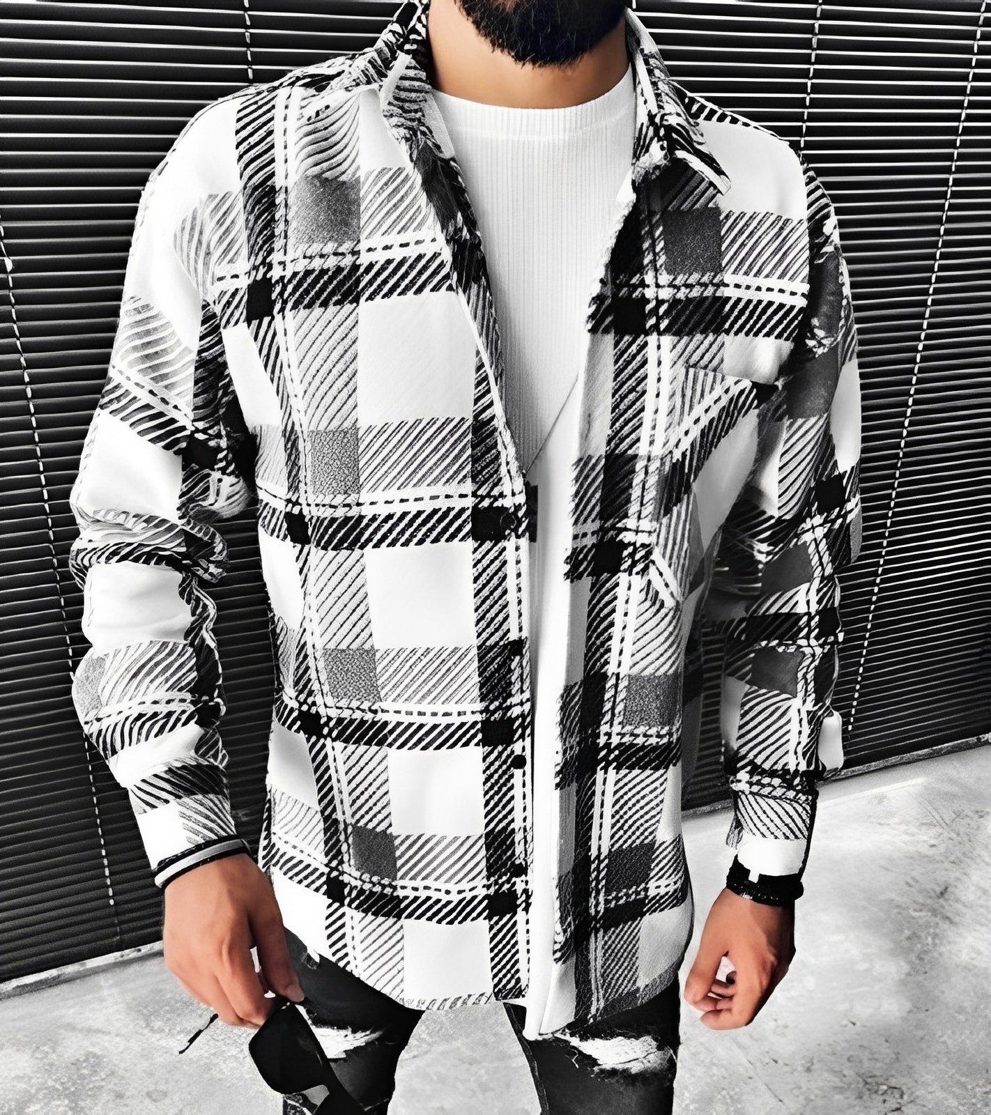 Eugene - Elegantes kariertes Herren-Langarmhemd