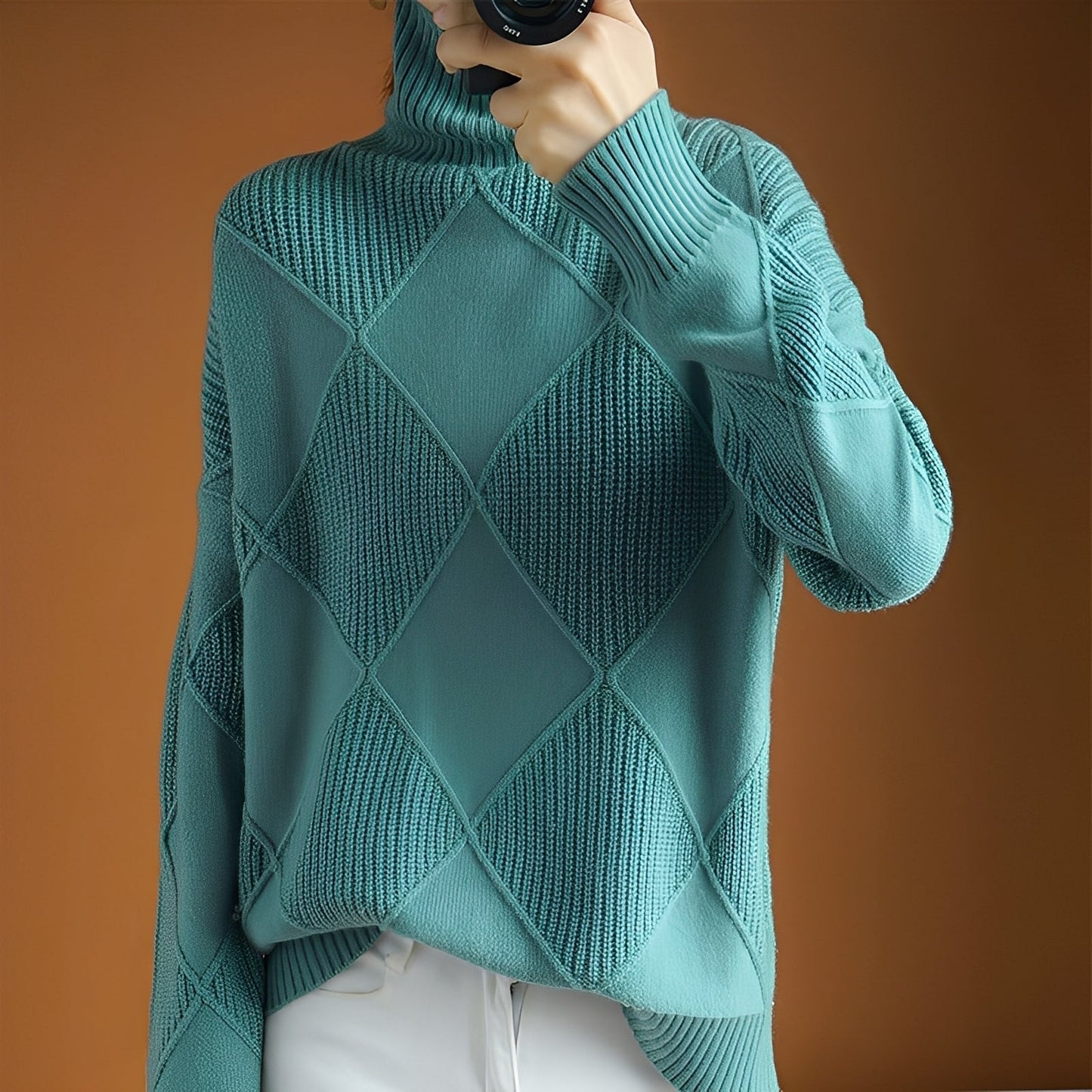 Mariette - Damen Oversize-Rollkragenpullover für den Winter