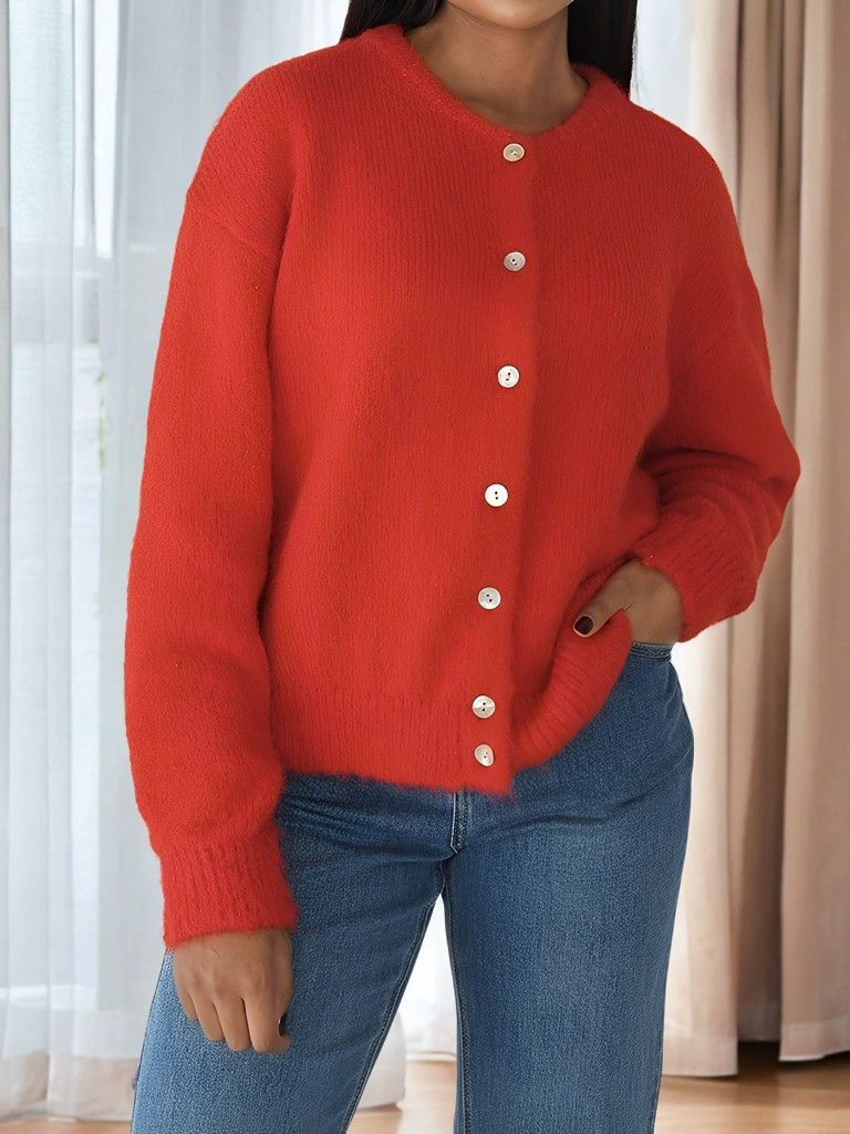 Rowena - Damen Vintage-Wollmantel mit Knöpfen